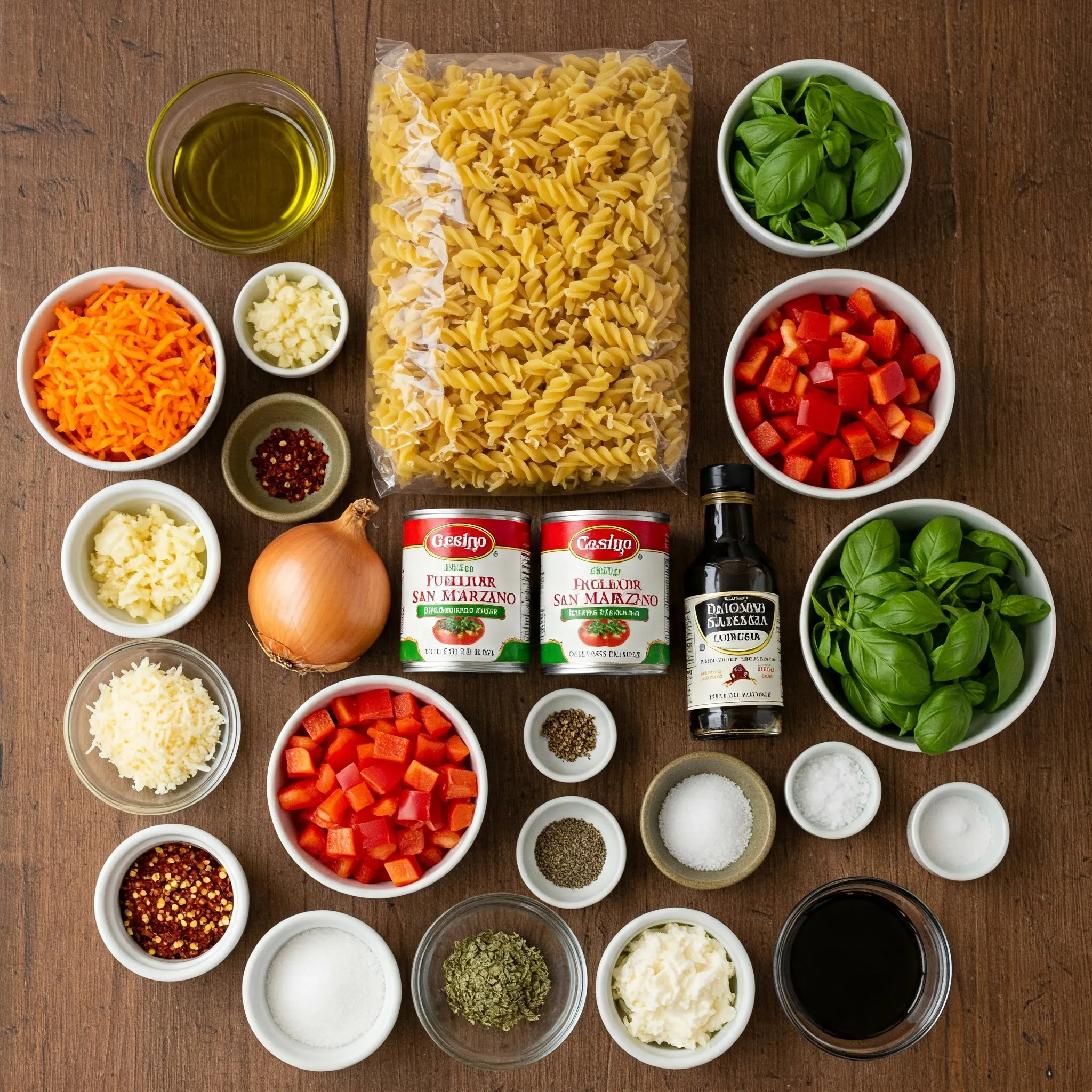 Fusilli Pasta with Tomato Sauce Recipe Ingredients