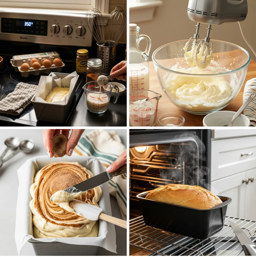 Cooking Instructions – Easy Step-by-Step Guide of Amish Cinnamon Bread Recipe